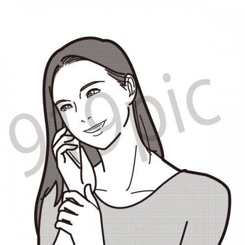 電話をかける女性 イラスト 女性 長電話 スマホ 携帯電話 ストックイラストshop クイックイラストレーション Pro