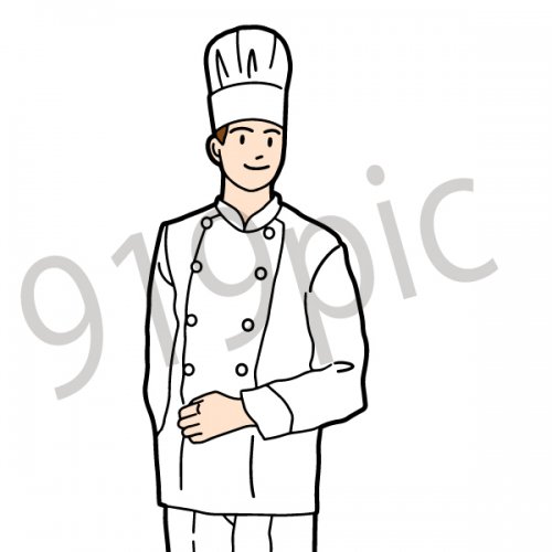 コックさん イラスト ビジネスシーン 仕事 飲食 フード キッチン フランス料理 外食 ストックイラストshop クイックイラストレーション