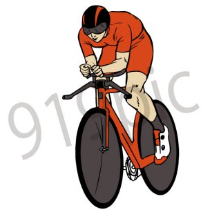 自転車にまたがる男性　イラスト(サイクリング、ロードバイク)