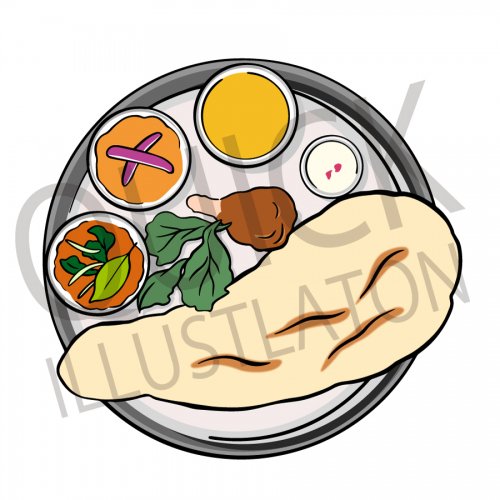 インドのカレーライス イラスト 食べ物 料理 クッキング インドカレー インド料理 ネパール料理