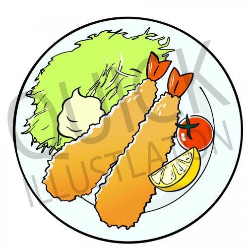 エビフライ イラスト 食べ物 料理 クッキング 洋食 海老フライ