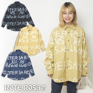 ROTE ROSA(ローテローザ)手描きロゴプリント BIGシャツ
