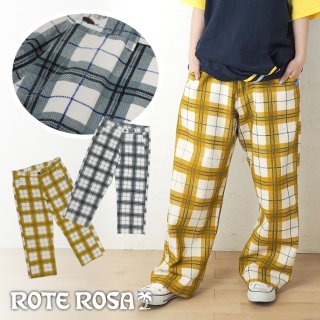 ROTE ROSA(ローテローザ)キャンバス チェックプリント パンツ
