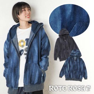ROTE ROSA(ローテローザ)ブリーチデニム パーカージャケット