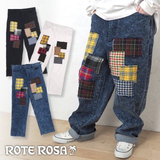 ROTE ROSA(ローテローザ)チェックアップリケパンツ