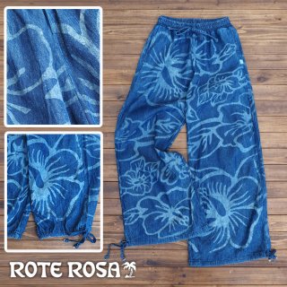 ROTE ROSA(ローテローザ)ビックフラワーワイドパンツ デニム