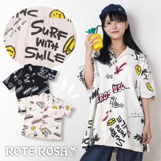 ROTE ROSA(ローテローザ)フルプリントロゴ半袖シャツ