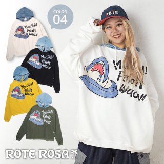 ROTE ROSA(ローテローザ)サメアップリケ パーカートレーナー