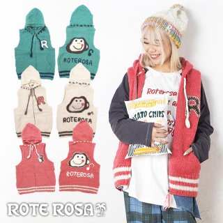 <img class='new_mark_img1' src='https://img.shop-pro.jp/img/new/icons41.gif' style='border:none;display:inline;margin:0px;padding:0px;width:auto;' />ニット/ROTE ROSA(ﾛｰﾃﾛｰｻﾞ) おサルさんアップリケ パーカーベスト