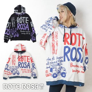 ROTE ROSA(ローテローザ)ロゴフルプリントパーカートレーナー