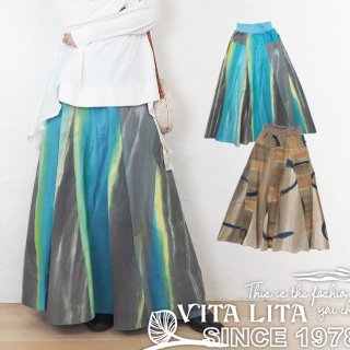 VITA LITA(ヴィータリータ)染め切替えロングスカート