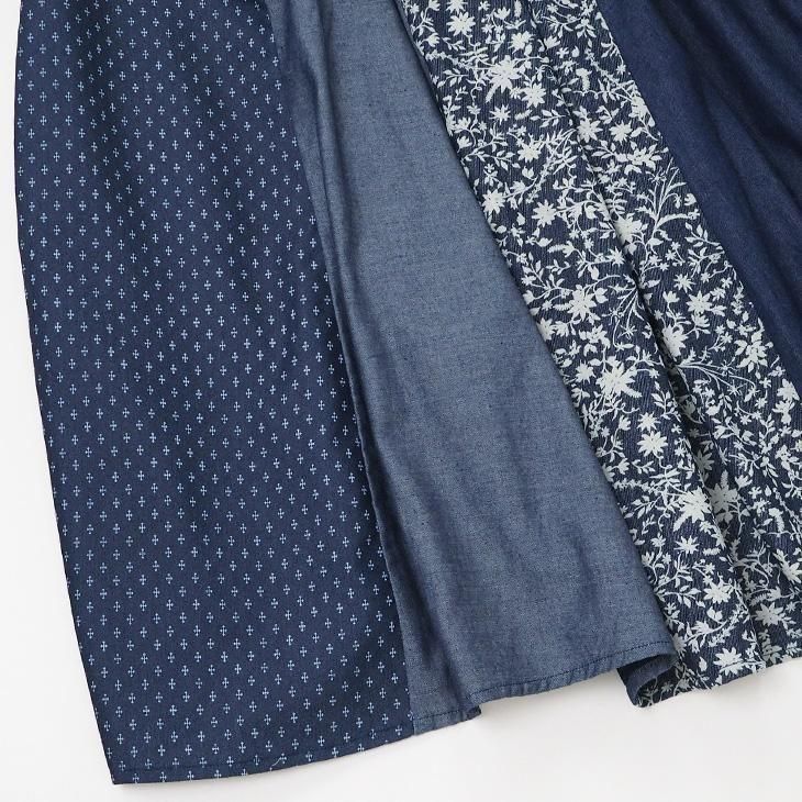 【エルロデオ】新品　デニム　縦切り替え　スカート デニム縦切り替えバルーンロングスカート - エルロデオ公式通販