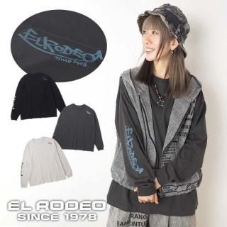 【SALE】EL RODEO エルロデオ ニットフード付きジャケット 黒と白の柄 SALE】EL RODEO エルロデオ ニットフード付きジャケット 黒と白の柄