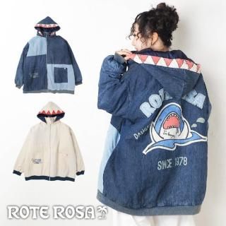 ROTE ROSA(ローテローザ)背中サメアップリケ中綿パーカージャケット