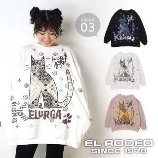 エルロデオ 新品 未使用 タグ付きふくろうイラスト付きオーバーサイズ