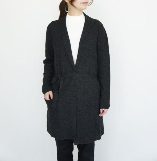 ロイヤルアルパカシルク ロングカーディガン ライトグレー Maite マイテ