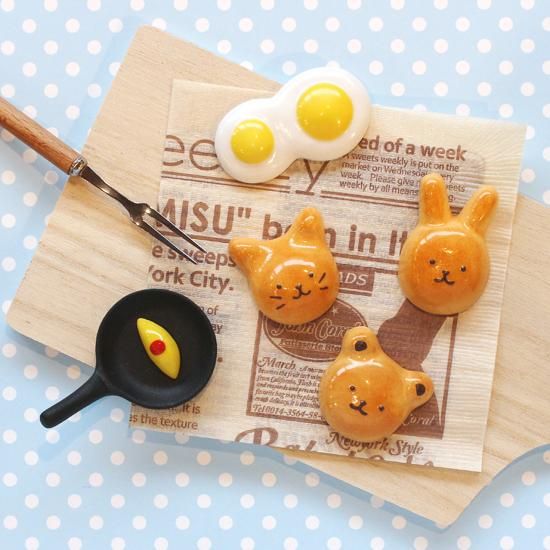 美濃焼 陶器 箸置き「動物丸パン クマ」パンシリーズ｜イホシロ窯