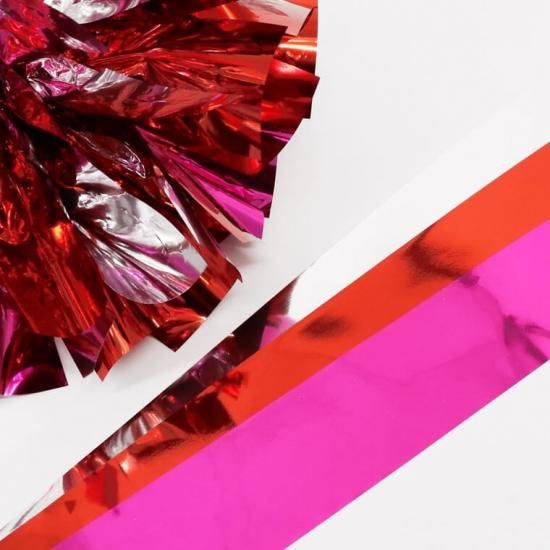 チアダンス用ポンポン・シルバー×レッド×ピンク│ビビ子のチアポンポン