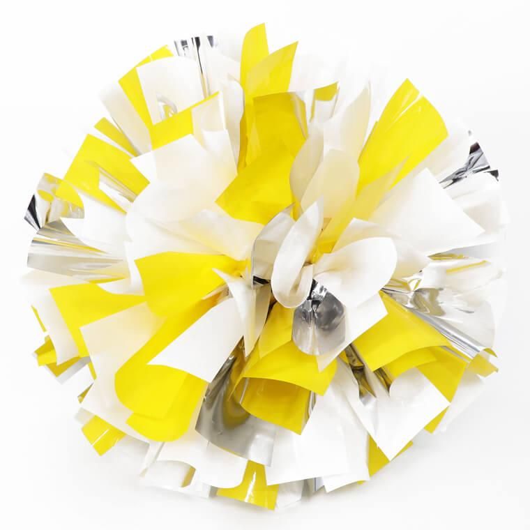 チアダンス用ポンポン・シルバー×ホワイト×ホワイト×イエロー│ビビ子