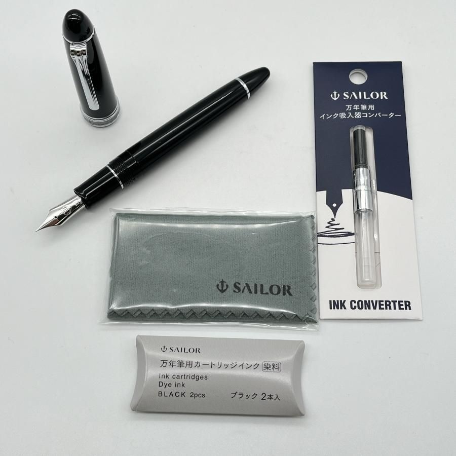 SAILOR セーラー 万年筆】 長刀研ぎ シルバートリム ブラック SAILOR セーラー 万年筆】 長刀研ぎ シルバートリム ブラック