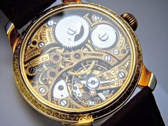 華麗な免品【ロレックス/ROLEX】豪華彫金/スケルトン/1946年/手