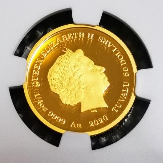 激レア☆2020年☆ジェームズボンド007☆NGC☆50ドル☆1/4oz☆金貨