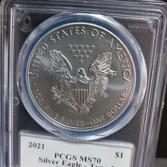 限定MS70」アメリカンイーグルシルバーコイン 銀貨 2021年 トランプ