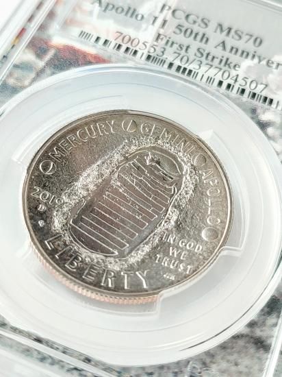 ☆激レア☆2019年アポロ11☆50周年記念☆MS70☆銀貨☆50c☆PCGS