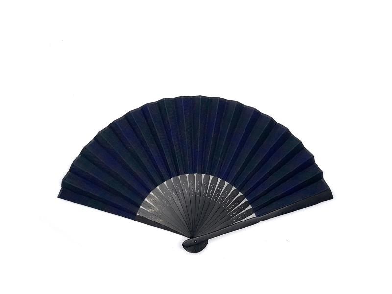 COROMO 播州織扇子(黒骨)