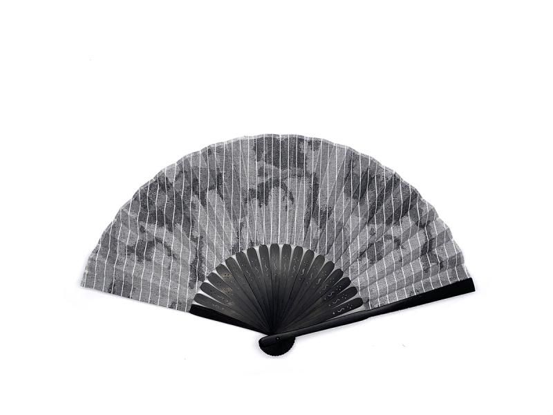 COROMO 播州織扇子(黒骨)