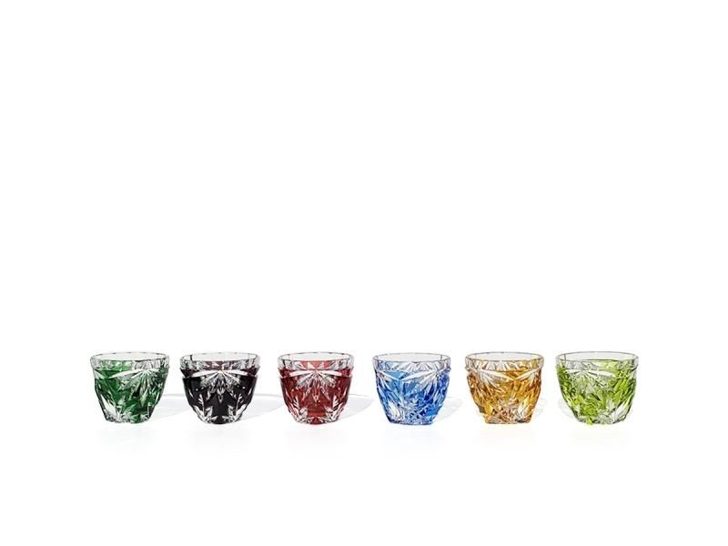 堀口切子/菊花文ぐい呑6客揃え
