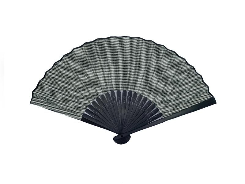 COROMO 播州織扇子(黒骨)