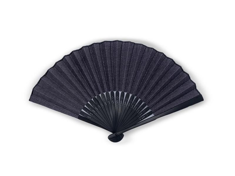 COROMO 播州織扇子(黒骨)