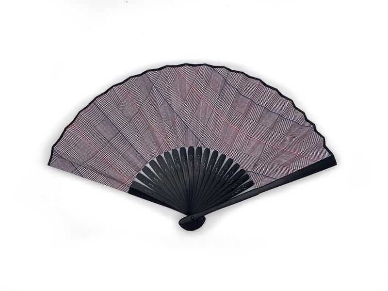 COROMO 播州織扇子(黒骨)