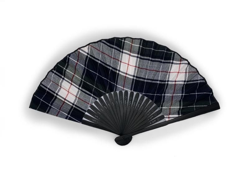 COROMO 播州織扇子(黒骨)