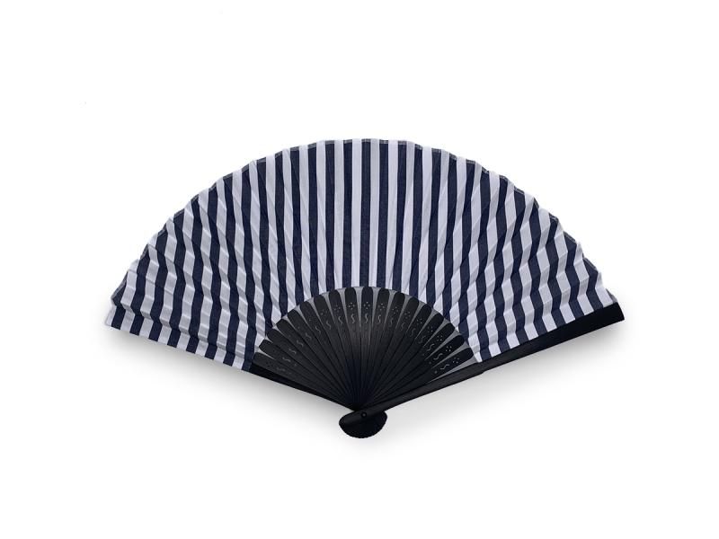 COROMO 播州織扇子(黒骨)