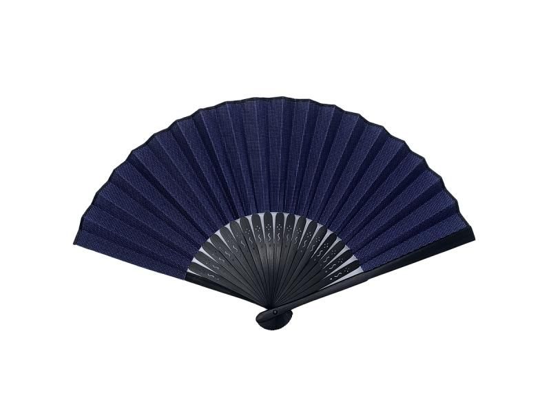 COROMO 播州織扇子(黒骨)