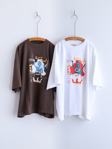 "Curry Time S/S Tee (White / Mocha) "