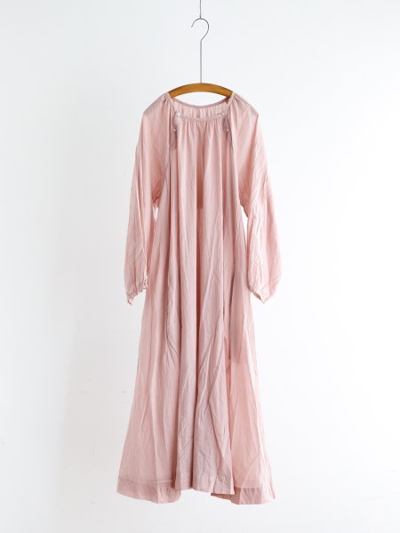 ROBE de PEAU " AIRY GATHER DRESS ( White / Pink ) "