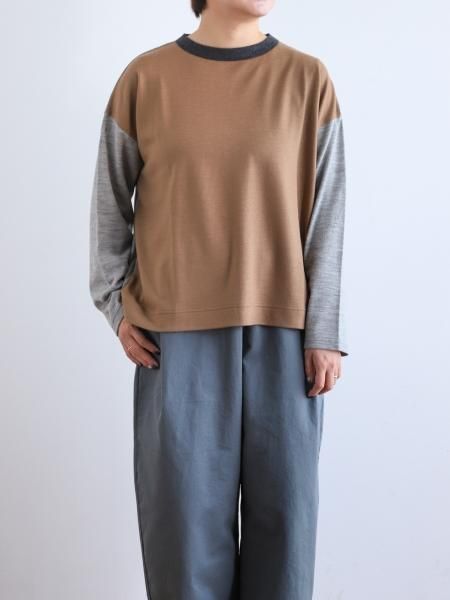 FABRIQUE en planete terre " washable wool  crew neck ( Yellow / Camel )"