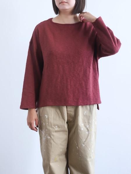 Tieasy " ORIGINAL DROP SHOULDER T (  Natural / Burgundy / Fadenavy ) "