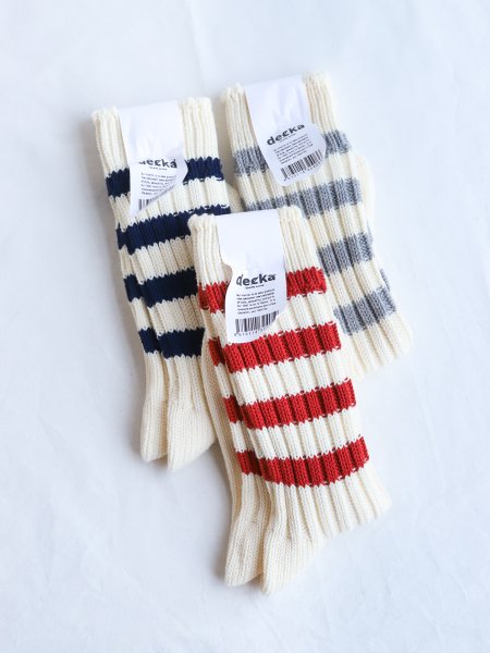 <img class='new_mark_img1' src='https://img.shop-pro.jp/img/new/icons6.gif' style='border:none;display:inline;margin:0px;padding:0px;width:auto;' />decka quality socks " Heavyweight Socks Stripes ( Red / Gray / Navy )"