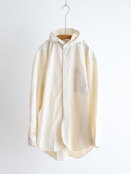 BRENA " HOOD WORK SHIRTS - MAT VINTAGE WASHER RIP STOP - (OFFWHITE ) "
