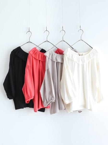 Gauze# " PIERROT COLLAR PULLOVER ( MILK / GREIGE / PINK GRAPE / BLACK ) "
