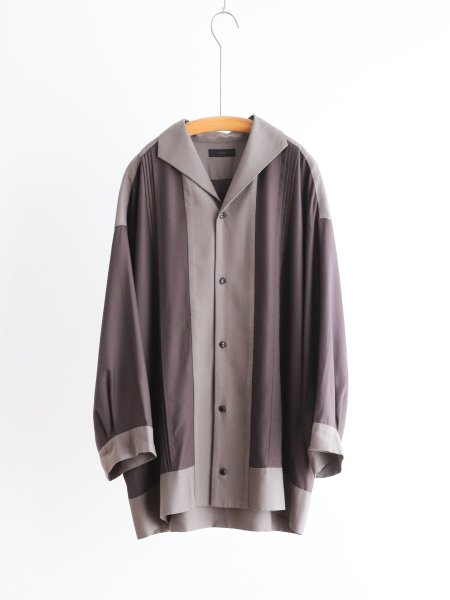 <img class='new_mark_img1' src='https://img.shop-pro.jp/img/new/icons7.gif' style='border:none;display:inline;margin:0px;padding:0px;width:auto;' />eofm " Open collar tucked shirt ( Mustard / Charcoal ) "