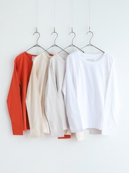 FABRIQUE en planete terre "  Crew neck L/S ( White / Ice gray / Ivory / Coral ) "