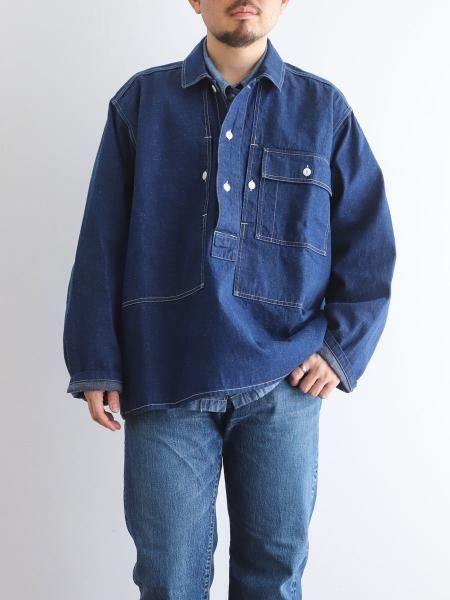 <img class='new_mark_img1' src='https://img.shop-pro.jp/img/new/icons7.gif' style='border:none;display:inline;margin:0px;padding:0px;width:auto;' />THE CORONA UTILITY "CORONA・A.M PULLOVER JACKET：10oz CLASSICS DENIM / INDIGO"