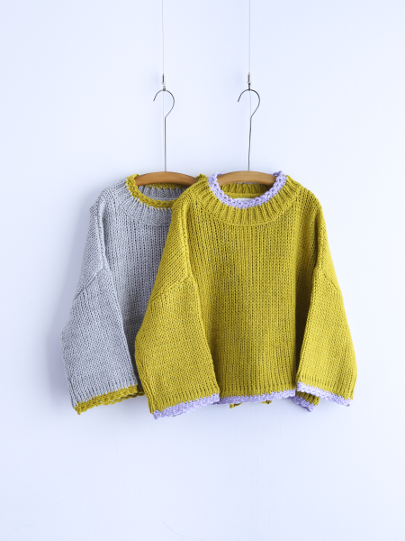 <img class='new_mark_img1' src='https://img.shop-pro.jp/img/new/icons6.gif' style='border:none;display:inline;margin:0px;padding:0px;width:auto;' />ROBE de PEAU " JOU JOU BOTTLENECK KNIT ( GRAY / YELLOW )"