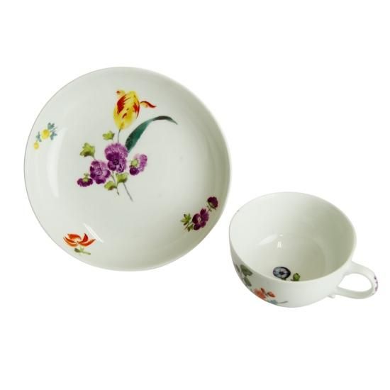 アンティーク マイセン (Meissen)花模様 カップ&ソーサー No.21 アンティーク マイセン (Meissen)花模様 カップ&ソーサー No.21