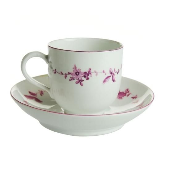 アンティークマイセン (Meissen)パープル 花輪 カップ&ソーサー アンティークマイセン (Meissen)パープル 花輪 カップ&ソーサー